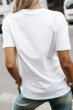 T-SHIRT Z NASZYWKĄ TEDDY BIAŁY