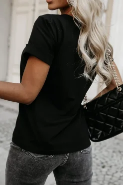 T-SHIRT Z PANTERKOWYM NADRUKIEM VIBE CZARNY